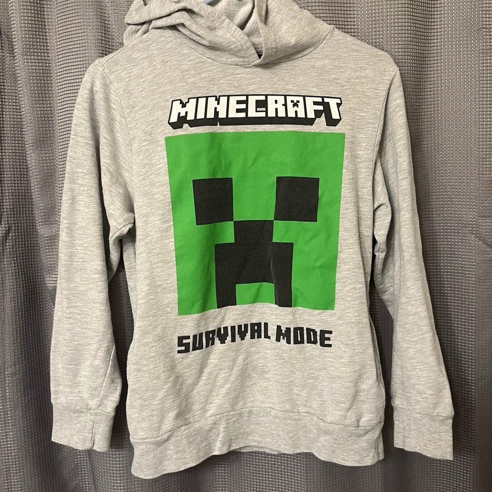 MAD Engine Gray and Green Minecraft Creeper Hoodie